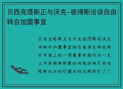 贝西克塔斯正与沃克-彼得斯洽谈自由转会加盟事宜